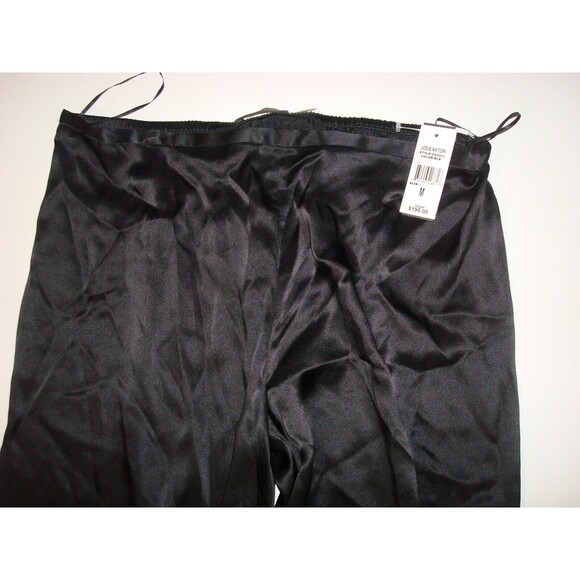 New NWT $195 M Designer Josie Natori Silk Pants Dark Black Key Crop Capri - Picture 4 of 5